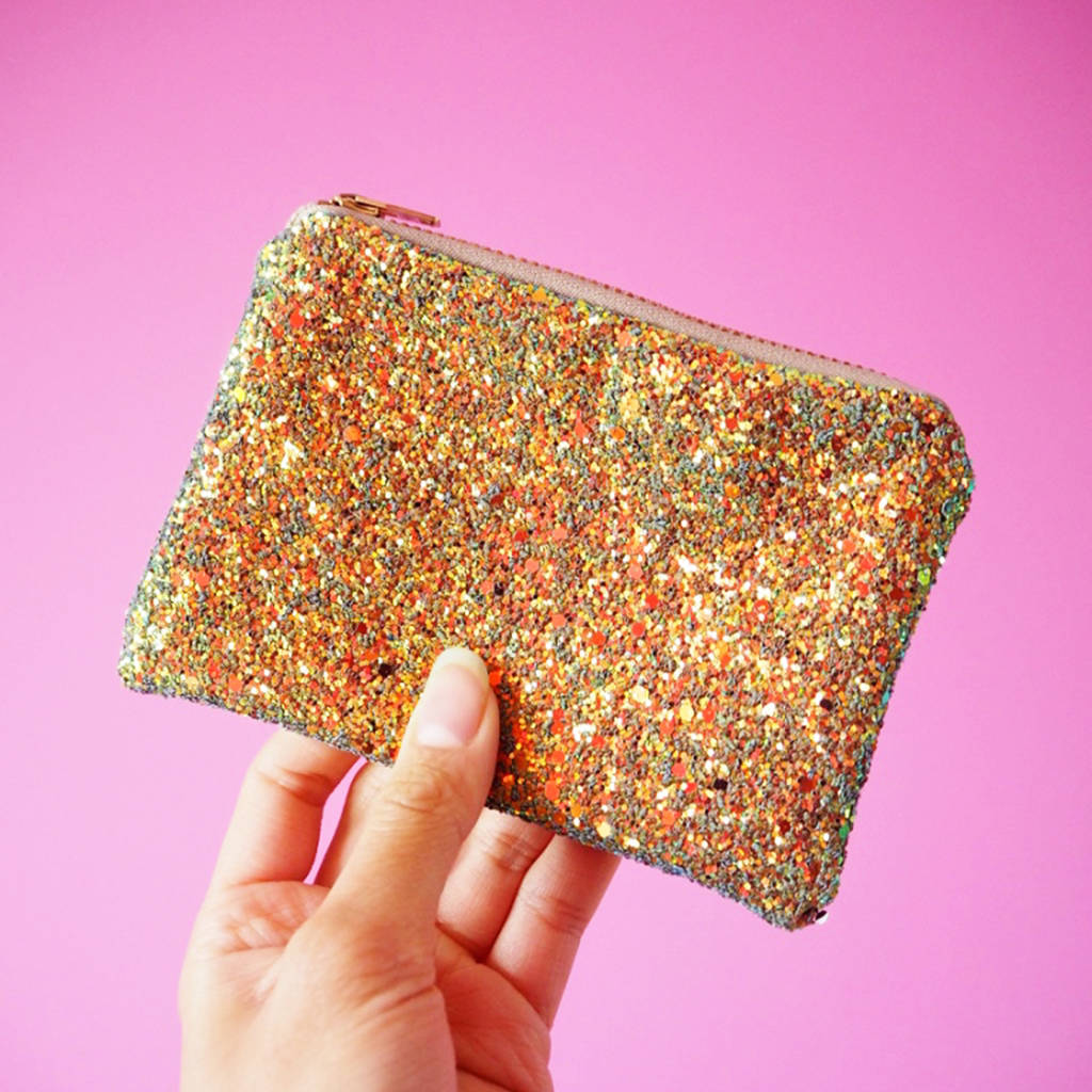sparkly glitter coin purse by suki sabur designs