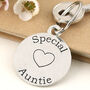Auntie Gift Round Pewter Keyring, thumbnail 1 of 5