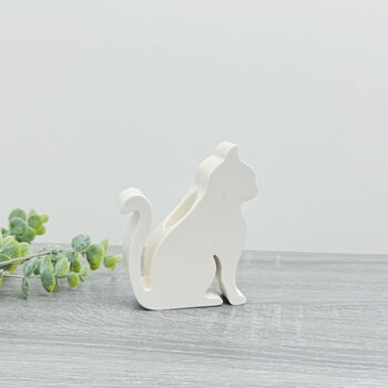 White Cat Candle Holder Cat Gift, 2 of 8