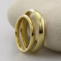 18ct Gold Polished Court Matching Wedding Ring Set, thumbnail 2 of 5