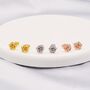 Petite Sterling Silver Rose Stud Earrings, thumbnail 5 of 12