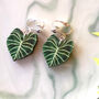 Heart Leaf Philodendron Plant Earrings, thumbnail 3 of 12