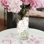 Personalised Wedding Blush Flowers Cylinder Glass Vase, thumbnail 1 of 3