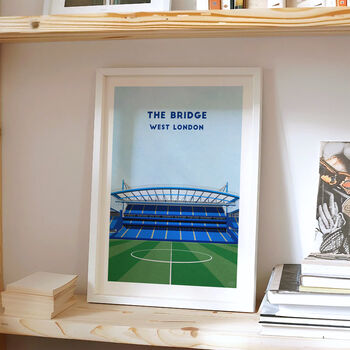Chelsea 'The Bridge' Football Stadium Art Print Gift, Framed Or Unframed, 3 of 9