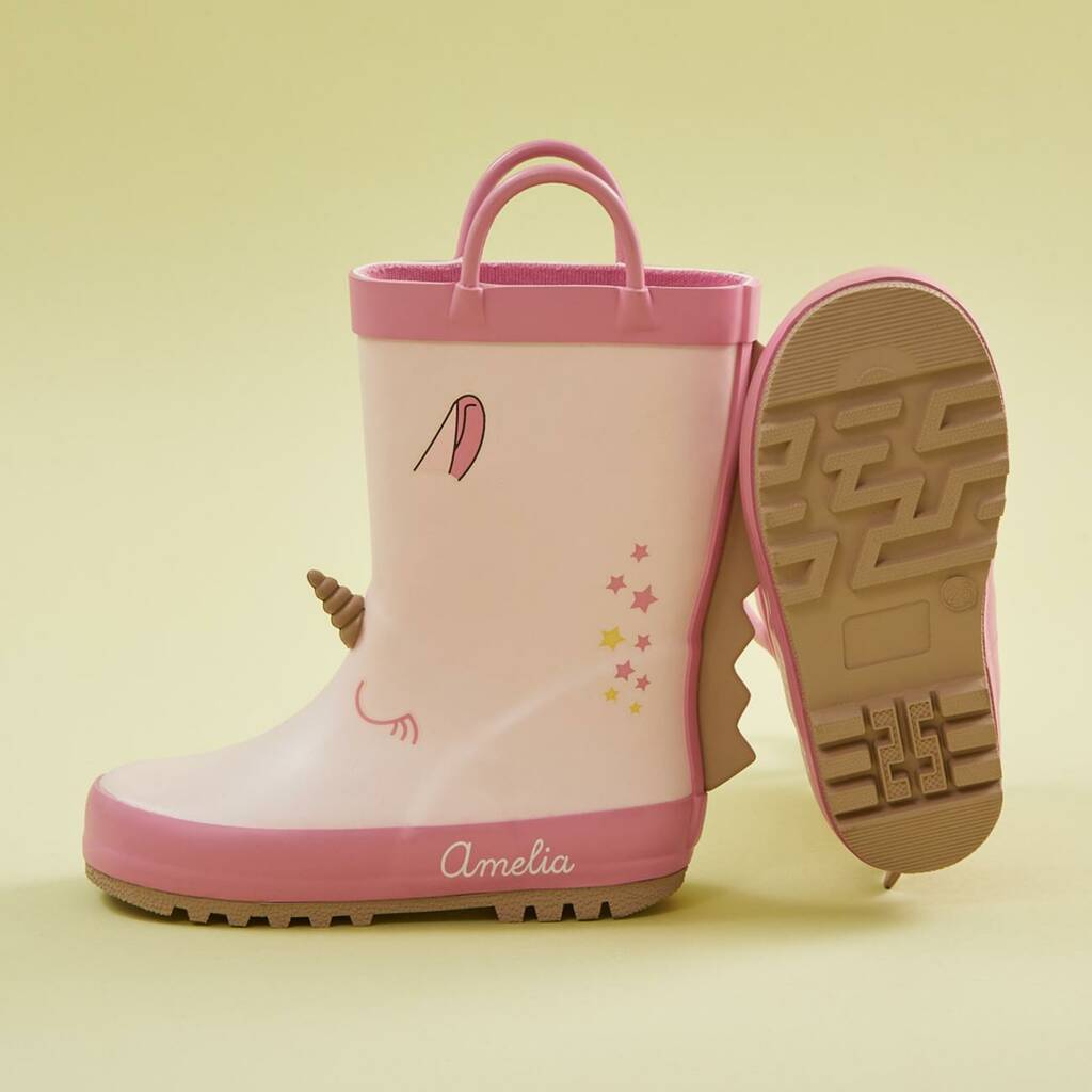 Personalised Pink Unicorn Wellies By My 