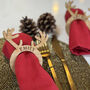 Personalised Reindeer Antler Napkin Rings, thumbnail 3 of 10