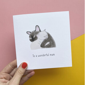 Cats Cuddling Card For Mum, 2 of 5