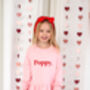 Valentines Personalised Embroidered Name Sweater Dress, thumbnail 2 of 11