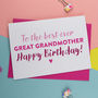 Great Gran, Great Granny Birthday Card, thumbnail 2 of 3