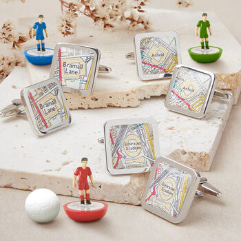 Dad's Favourite Place Football Stadium Map Cufflinks, 2 of 8