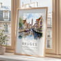 Bruges Travel Destination Art Print Gift, thumbnail 2 of 7