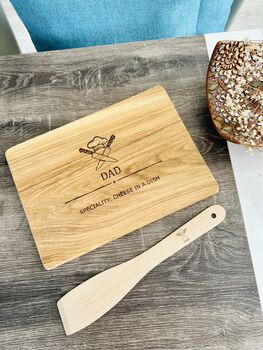 Cook Artisan Oak Board And Spatula Gift Set, 2 of 5