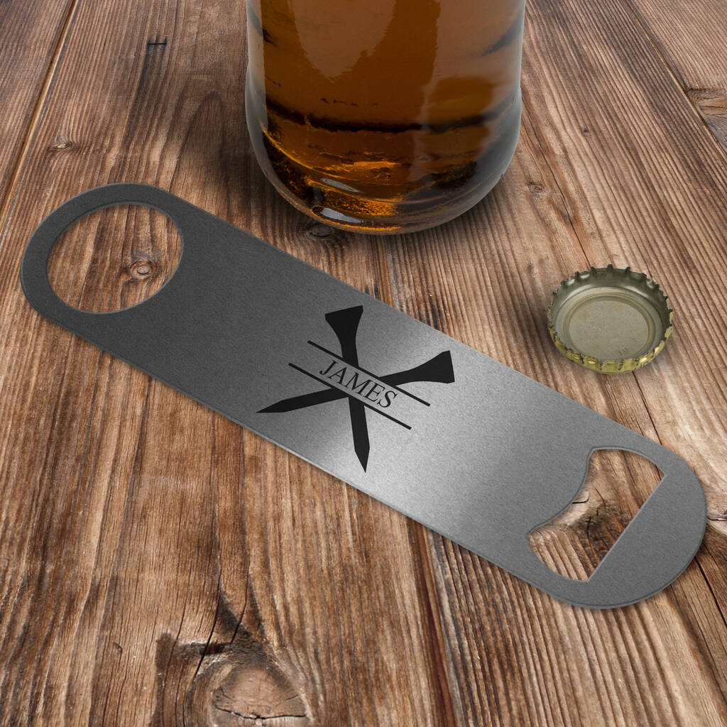 Personalised Golf Tees Bar Blade Bottle Opener By Hope And Halcyon