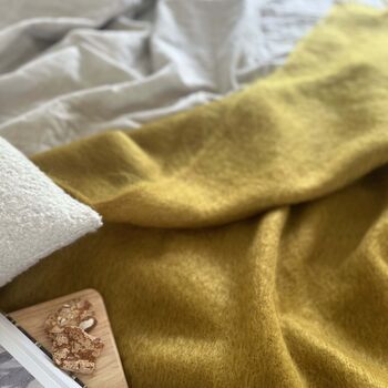 Albie Mohair Blanket Mustard Yellow, 2 of 3
