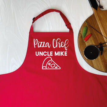 Adult And Child Personalised Pizza Chef Apron Set, 4 of 6
