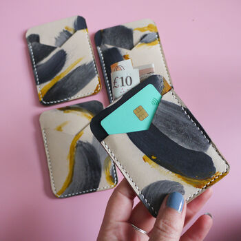 Personalised Grey Pocket Wallet, Hand Painted Design, 4 of 9
