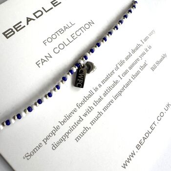 Chelsea Women Wsl Cwfc Bead Bracelet With Heart Charm Fan Gift, 2 of 6