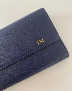 Personalised Travel Wallet Grained Leather Vegan, 8 of 12