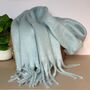 Super Soft Chunky Tassel Scarf In Baby Blue, thumbnail 1 of 3