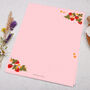 A4 Pink Letter Writing Paper With Strawberry Florals, thumbnail 3 of 4