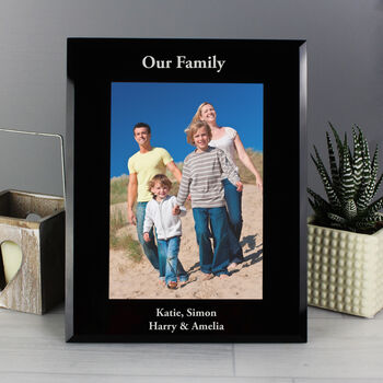 Personalised Black Glass Photo Frame 5x7, 2 of 10