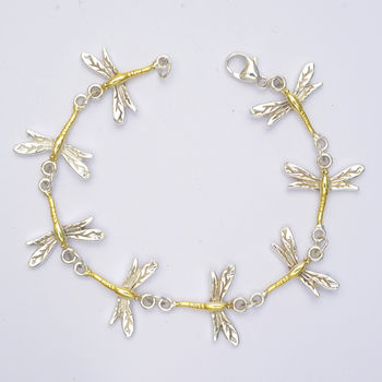Dragonfly Bracelet In Silver And Gold, 4 of 5
