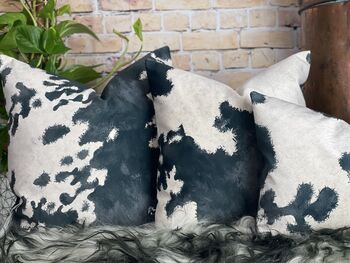 Cowhide Pattern Velvet Cushions Friesian, 9 of 12