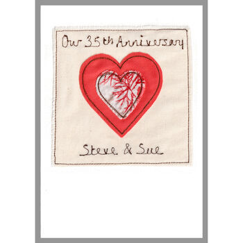 Personalised 35th Coral Wedding Anniversary Card, 6 of 8