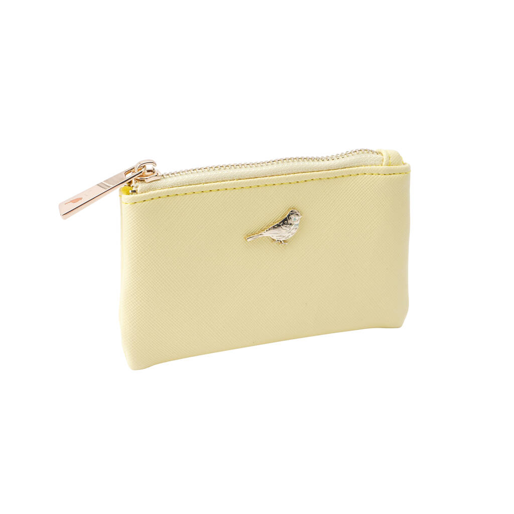 Yellow Coin Purse With Bird Charm, 1 of 3