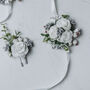 Floral Wedding Buttonhole In Silver, thumbnail 7 of 10