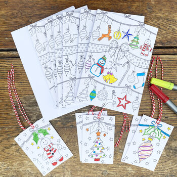 Colour In Christmas Wrapping Paper, Cards And Gift Tags, 8 of 9