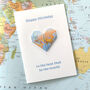 Happy Birthday Origami Map Heart Card, thumbnail 1 of 6