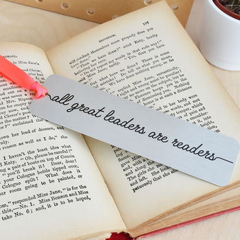'All Great Leaders Are Readers' Metal Bookmark, 2 of 8