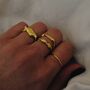 Gold Vermeil Stacking Waved Ring, thumbnail 2 of 4
