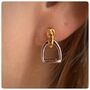 Personalised Sterling Silver And Gold Stirrup Earrings, thumbnail 10 of 12