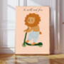 Lion Scooter Wild And Free Nursery Art Print, thumbnail 1 of 3