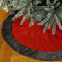 Nordic Red Knitted Christmas Tree Skirt, thumbnail 3 of 7