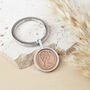 50th Birthday 1976 Halfpenny Keyring, thumbnail 1 of 9