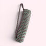 Yoga Mat Bag | Mint Green And Pink Flower Print, thumbnail 3 of 5