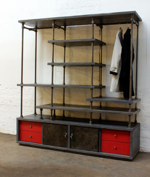 Lanz Reclaimed Wood And Steel Wardrobe, 6 of 9