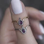 Amethyst Teardrop Vintage Style Ring In Silver Or Gold, thumbnail 1 of 4