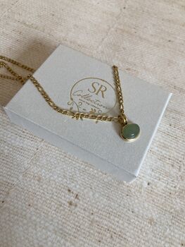 18 K Gold Plated Mint Green Pendant Necklace, 5 of 5