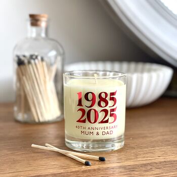 Ruby Wedding Anniversary Personalised Candle, 4 of 5