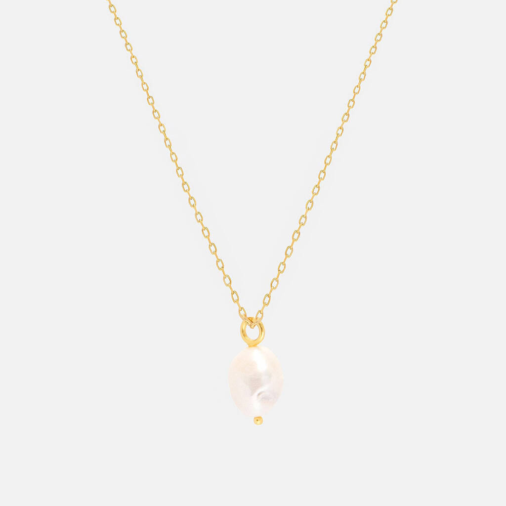 Baroque Pearl Pendant Necklace In Gold By MUCHV | notonthehighstreet.com
