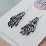 Skeleton Hand Glitter Resin Earrings / Gothic Jewellery Small Sparkly Bone Earrings / Gift For Goths Small Sparkly Skeletal Accessory / Halloween Jewellery, thumbnail 4 of 4