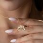 Lotus Flower Birthstone Necklace, thumbnail 2 of 11
