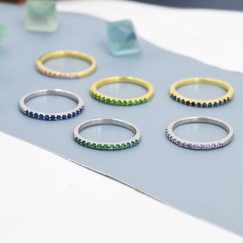 Emerald Green Half Eternity Ring, 7 of 11