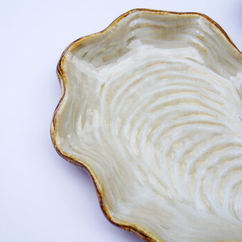 Handmade Large Ceramic Shell Serving Tray, 3 of 8