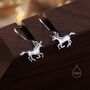 Unicorn Drop Hook Earrings In Sterling Silver, thumbnail 1 of 10