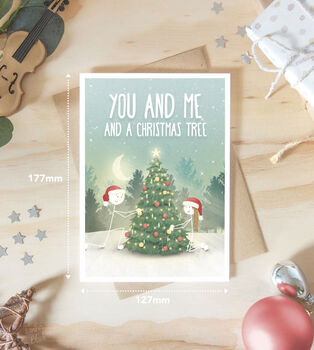 You Me Cute Christmas Love Card Husband Wife Partner, 3 of 3